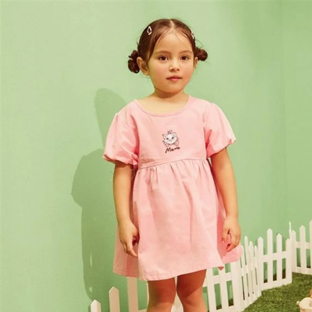 Disneyland Tokyo Marie embroidered dress girls aristocats short sleeve bubblegum